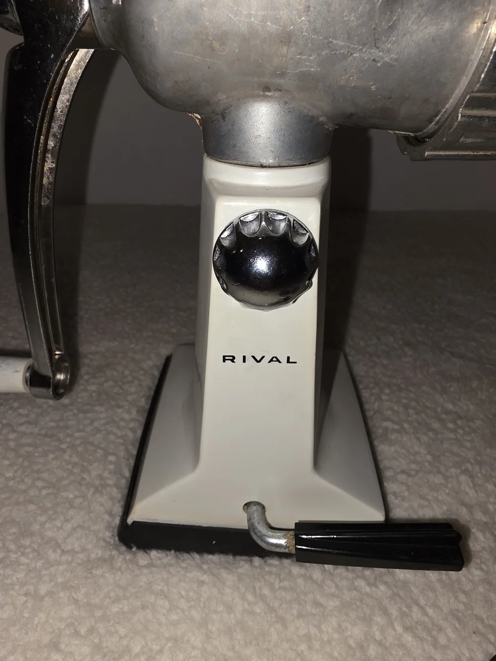 Rival White Manual Meat Grinder with Stainless Components
